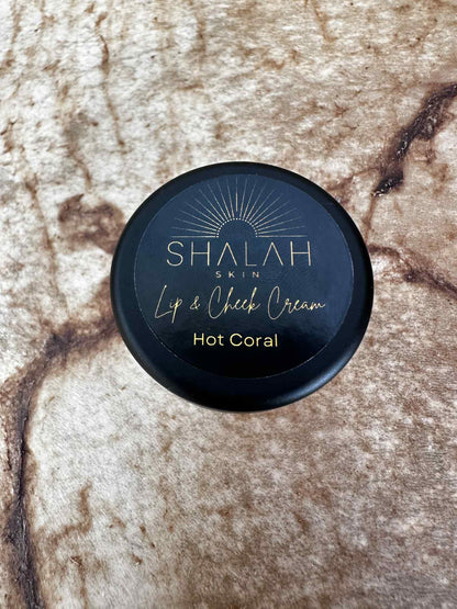Hot Coral Shalah Lip and Cheek Cream